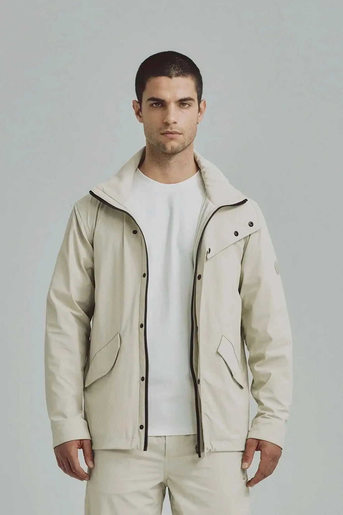 Chaqueta arena con capucha removible para hombre Holmium