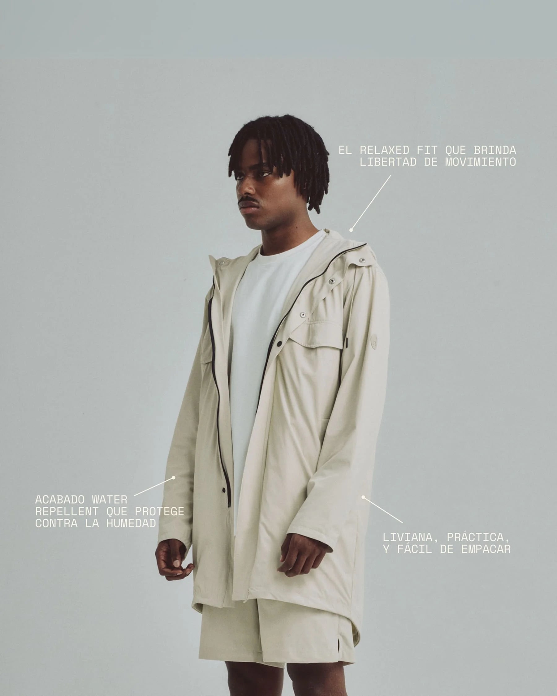 Chaqueta arena para hombre Parka Remanence 