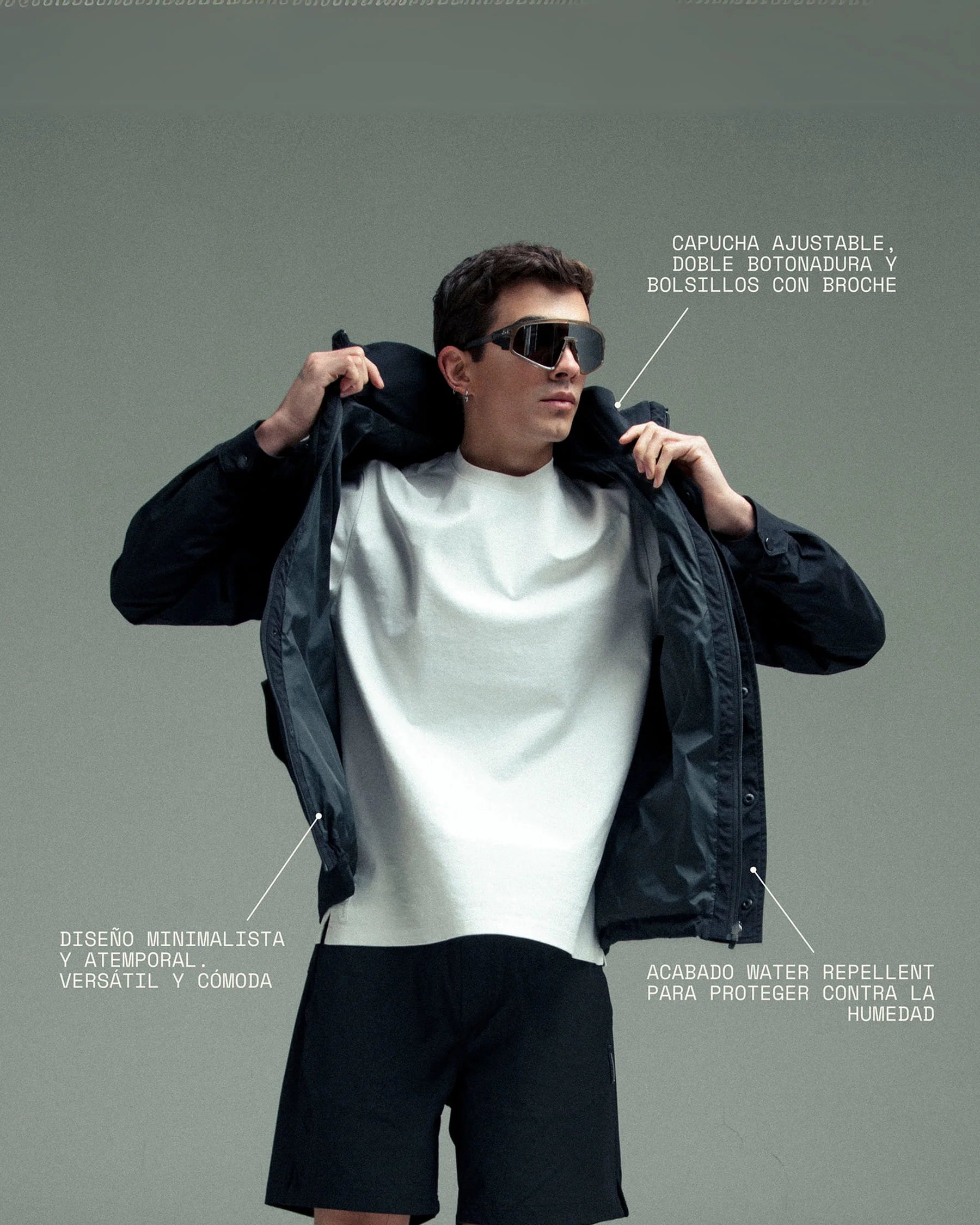 Chaqueta negra para hombre Holmium Remanence 