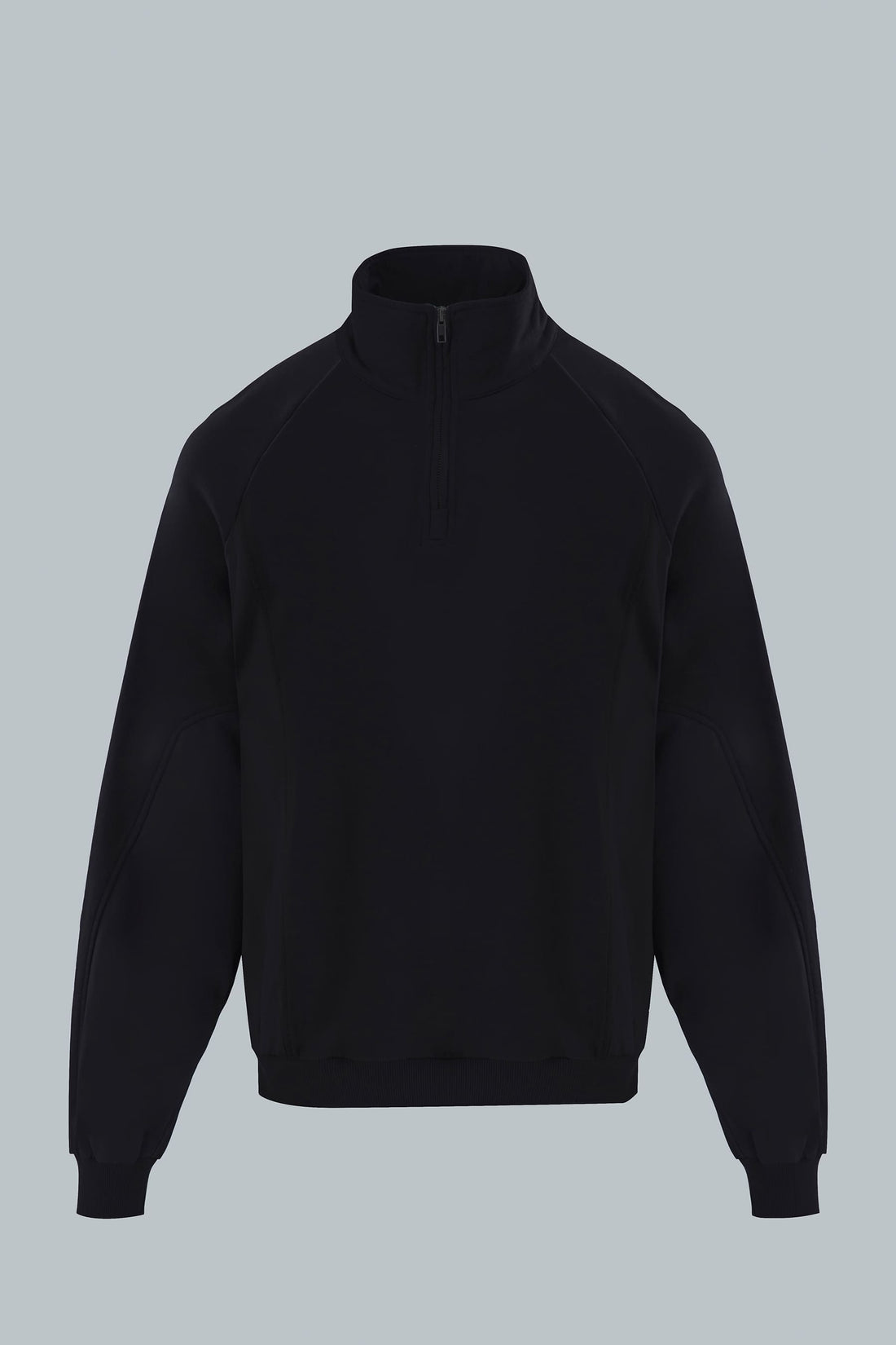 Buzo cuello alto con media cremallera negro para hombre regular fit Shadow