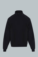 Buzo negro para hombre Shadow cuello alto media cremallera vista frontal 