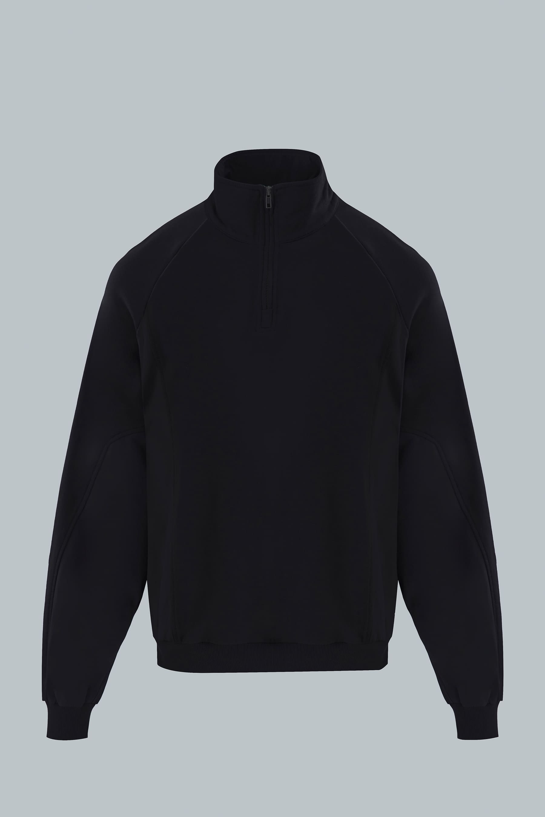 Buzo cuello alto con media cremallera negro para hombre regular fit Shadow