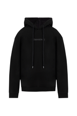 Hoodie Summit negro extendido, vista frontal.