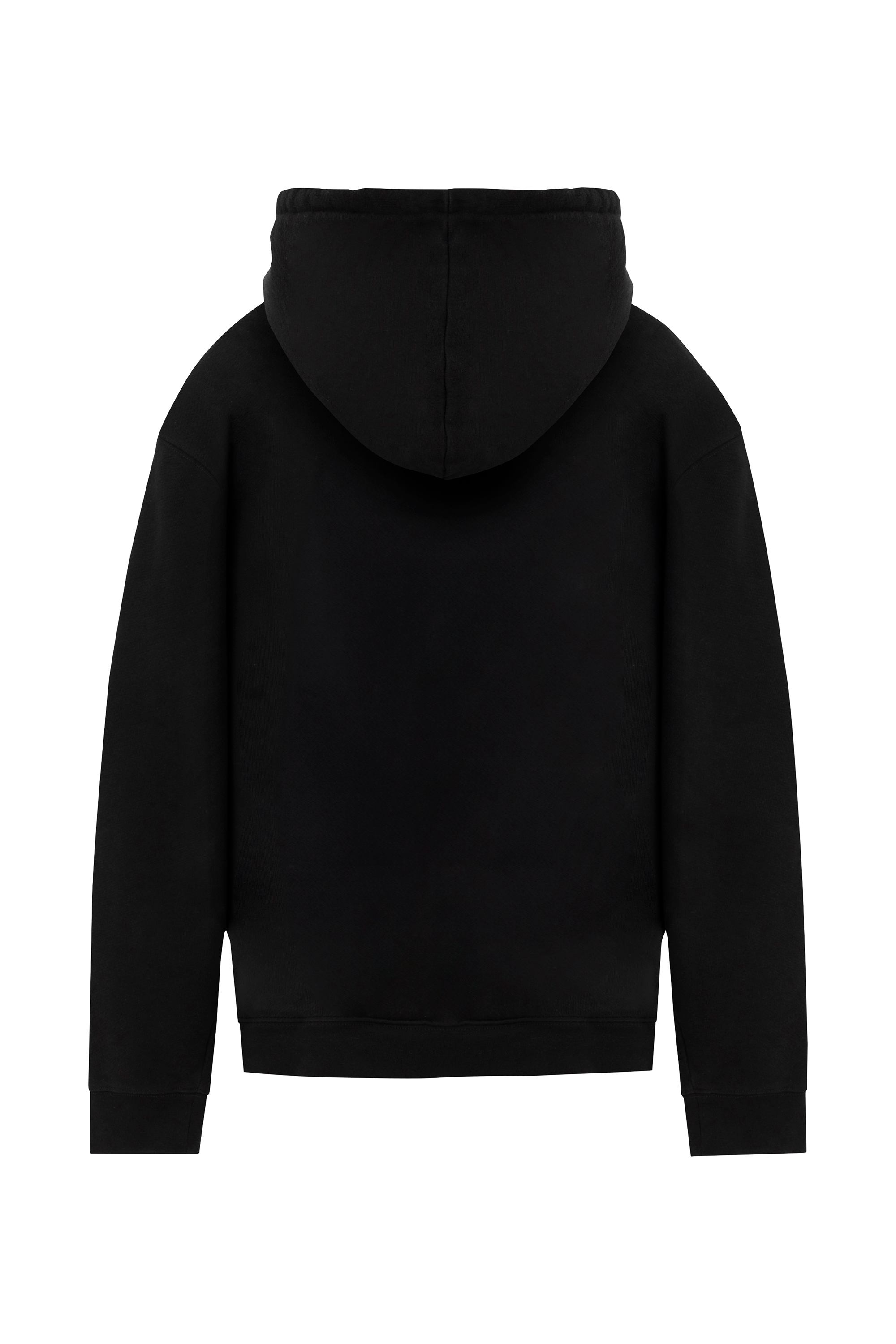 Hoodie Summit negro extendido, vista trasera.
