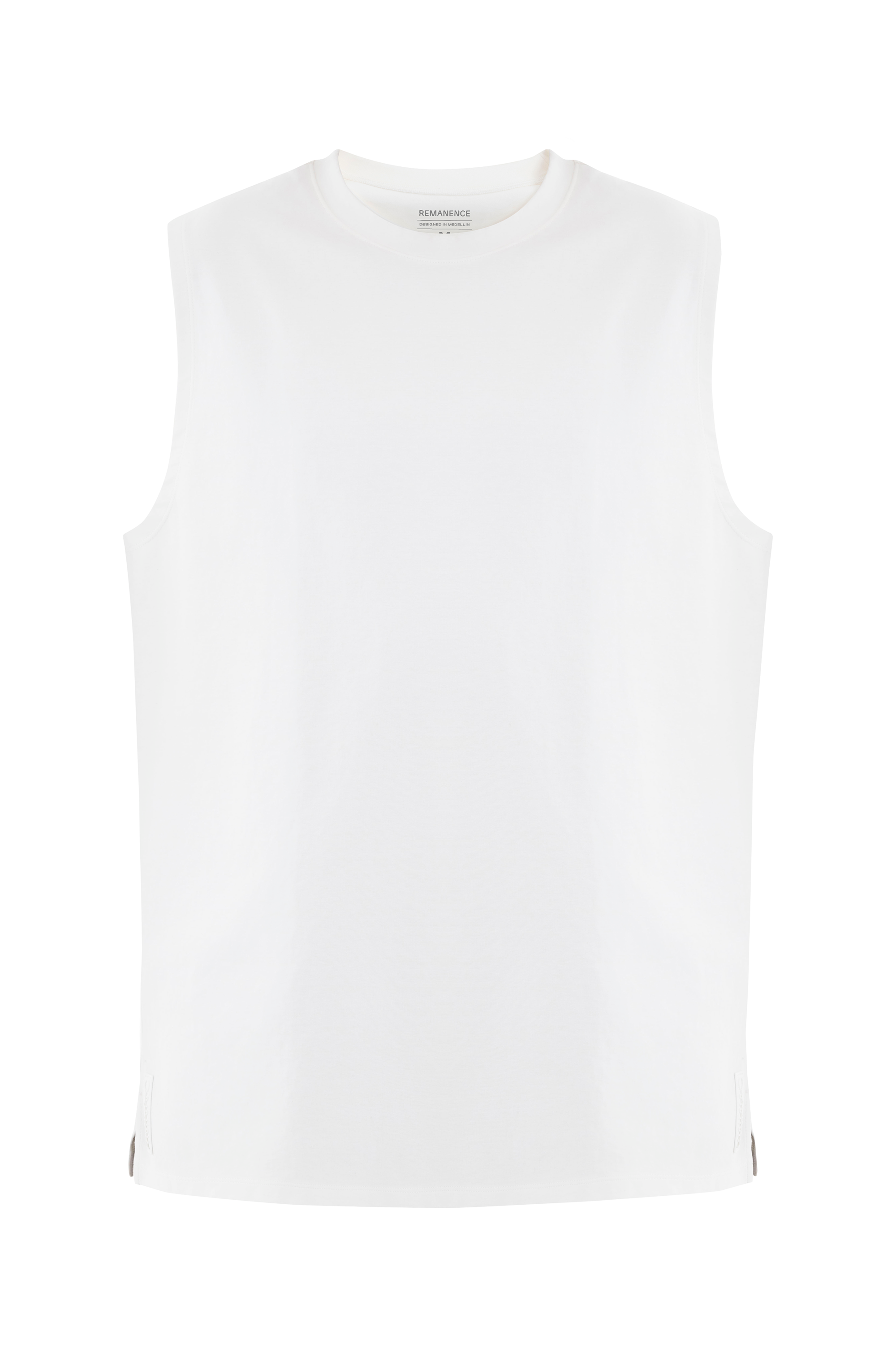 Camiseta blanca sin manga blanca fit relajado Cobalt