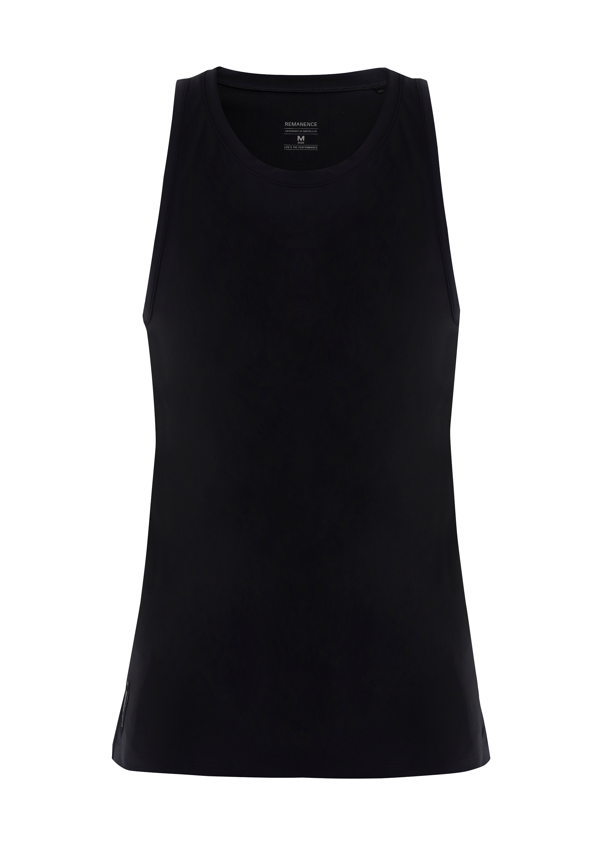 Camiseta negra sin manga para hombre slim fit Axis