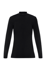 Camiseta negra manga larga cuello alto para hombre Gauss