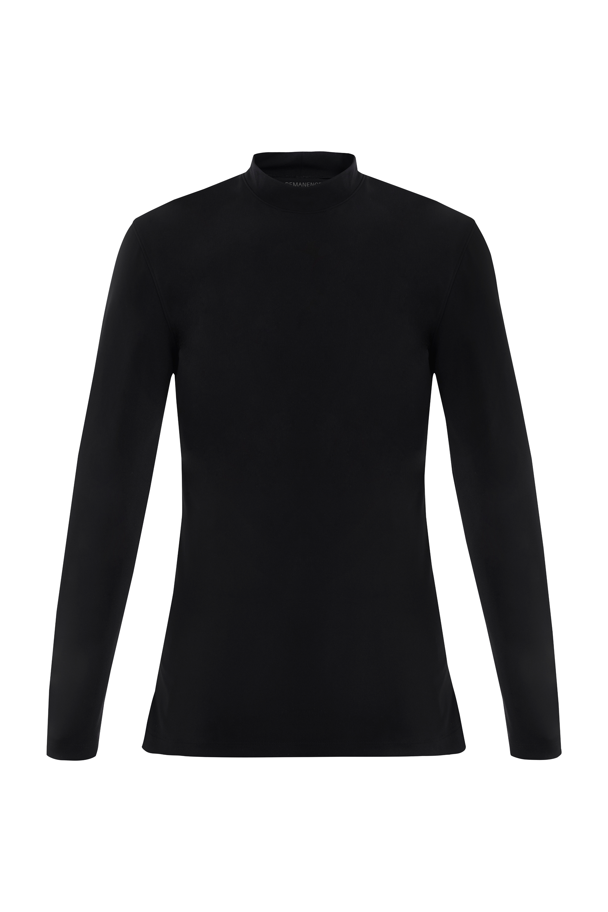 Camiseta negra manga larga cuello alto para hombre Gauss