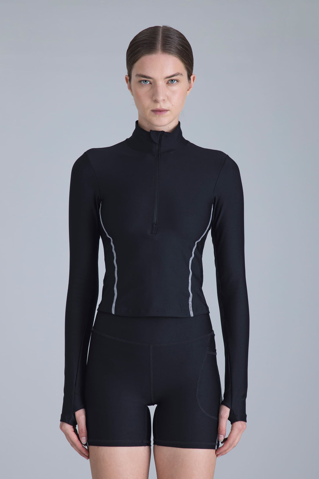 Midlayer Helix Negro slim fit con Cremallera