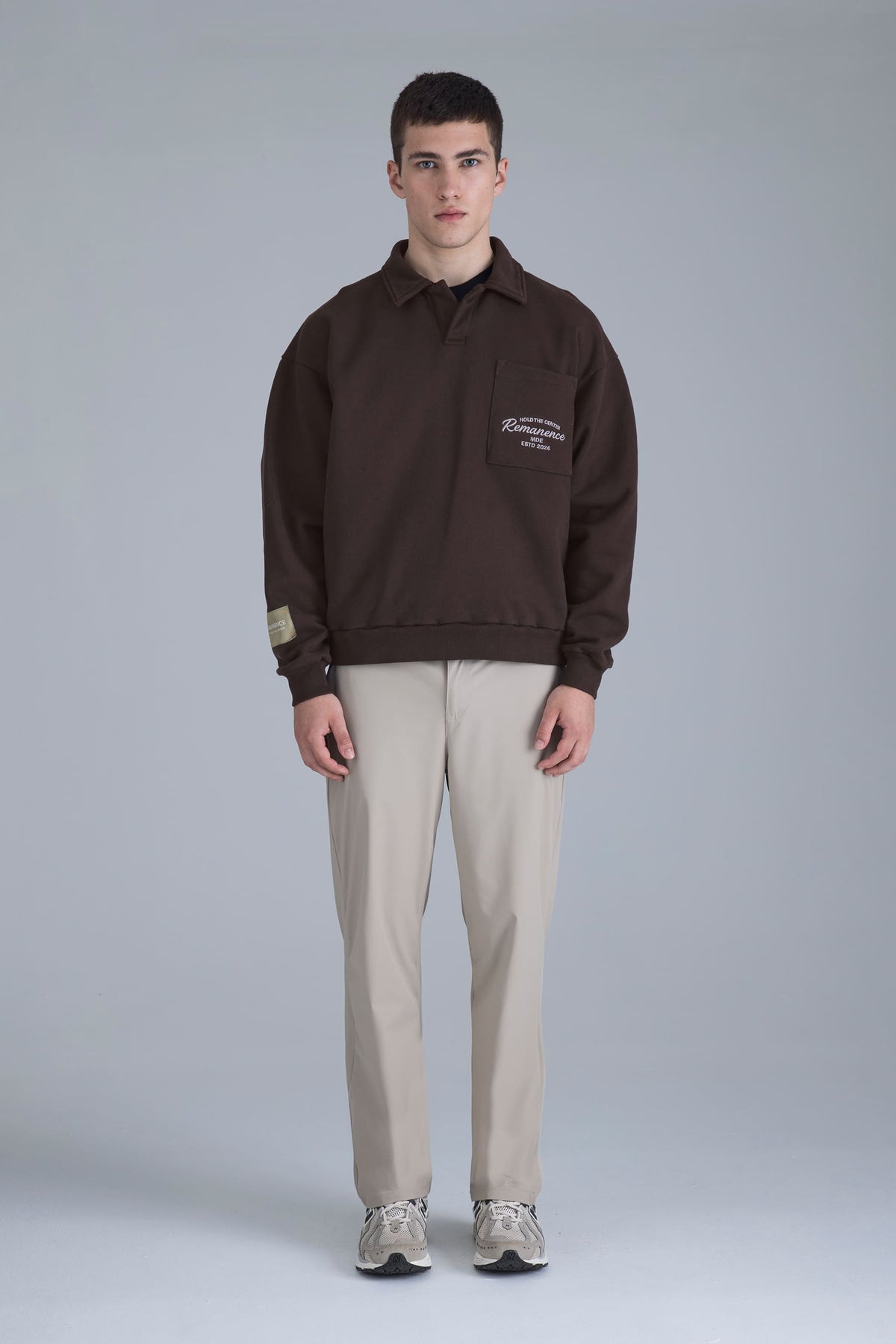 Pantalón chino café claro para hombre semi fitted Polaris