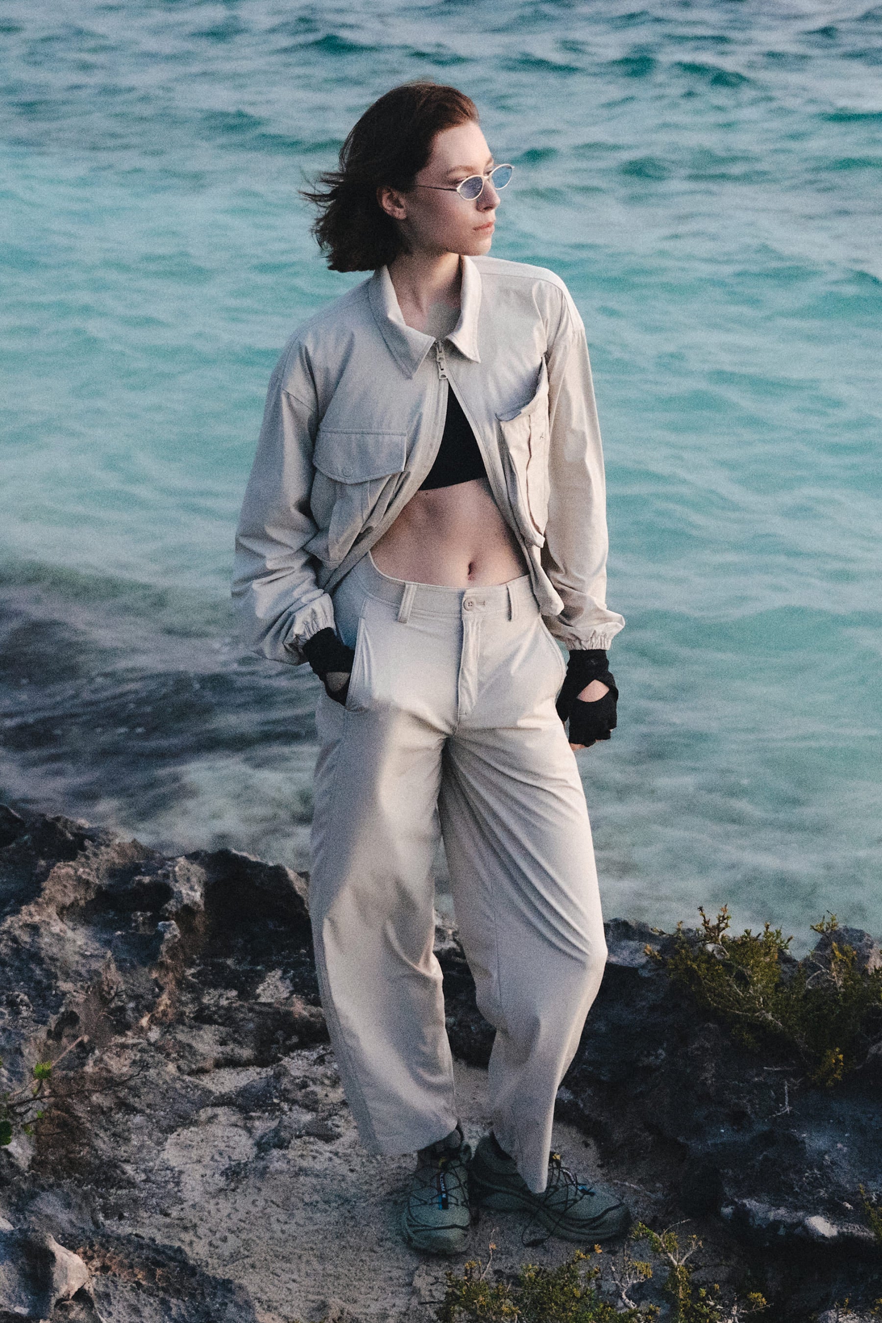 Pantalón recto arena para mujer Mist outdoor