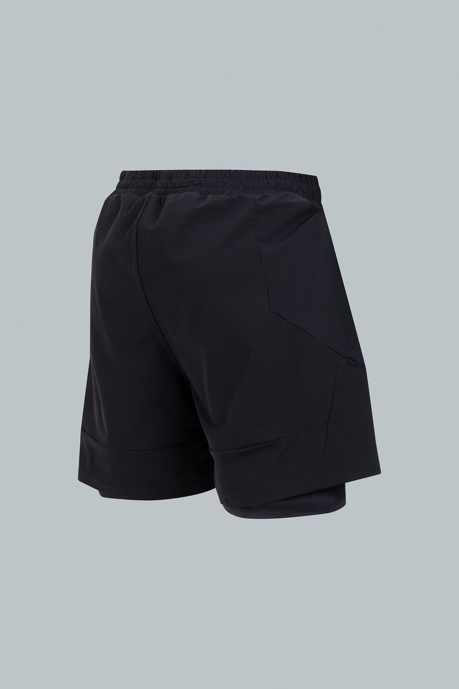 Short negro para hombre Hold semifitted vista posterior
