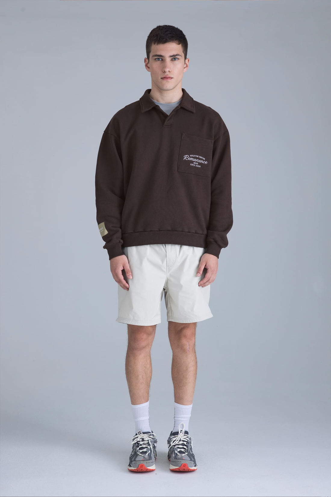Buzo polo café chocolate para hombre oversize Lumen