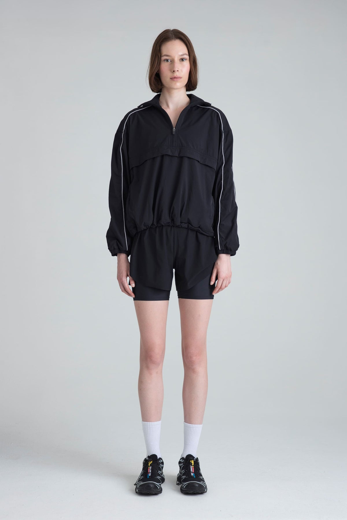 Shorts deportivos negros con biker interno para mujer Span