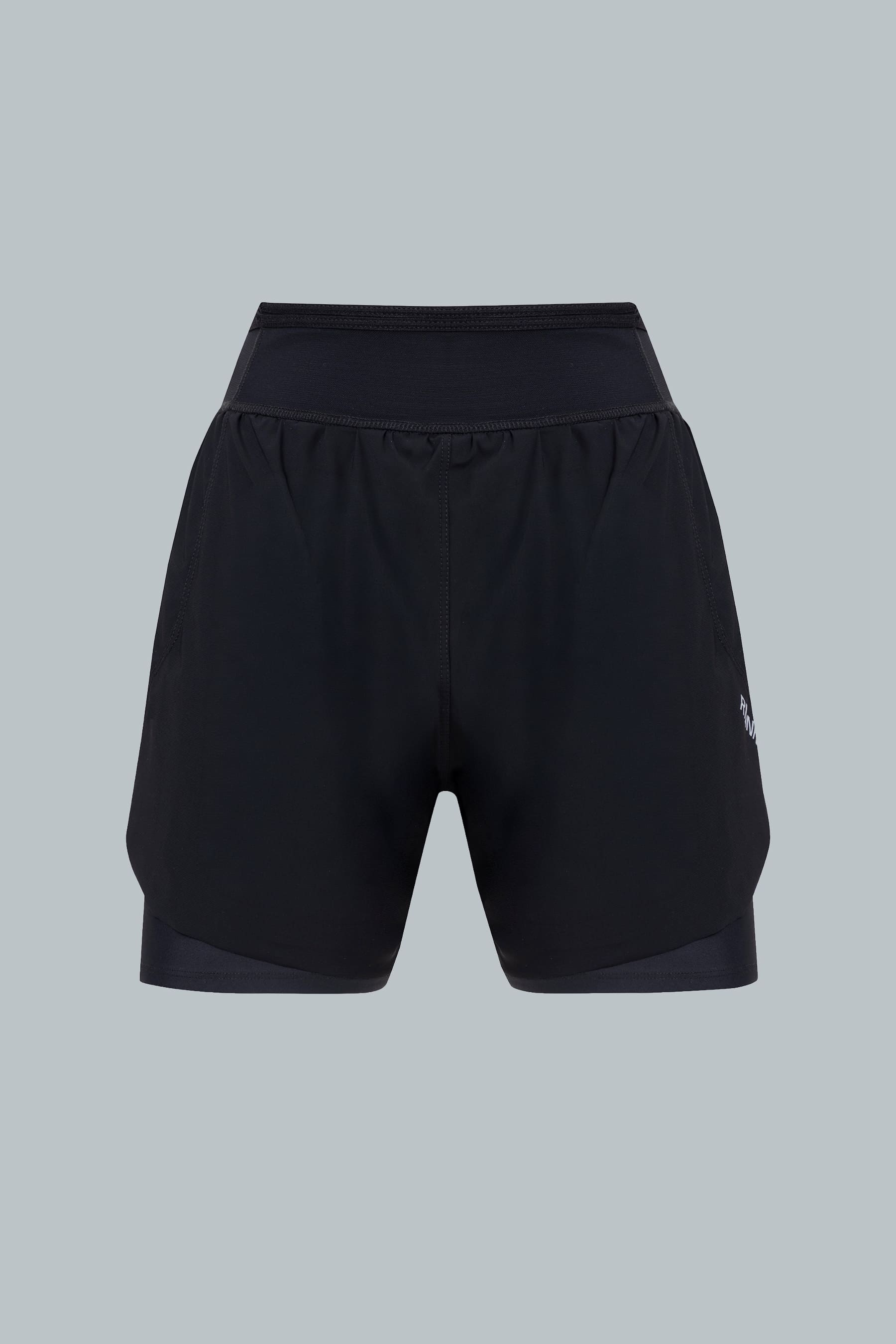 Short deportivo negro para mujer Span vista frontal con biker interno