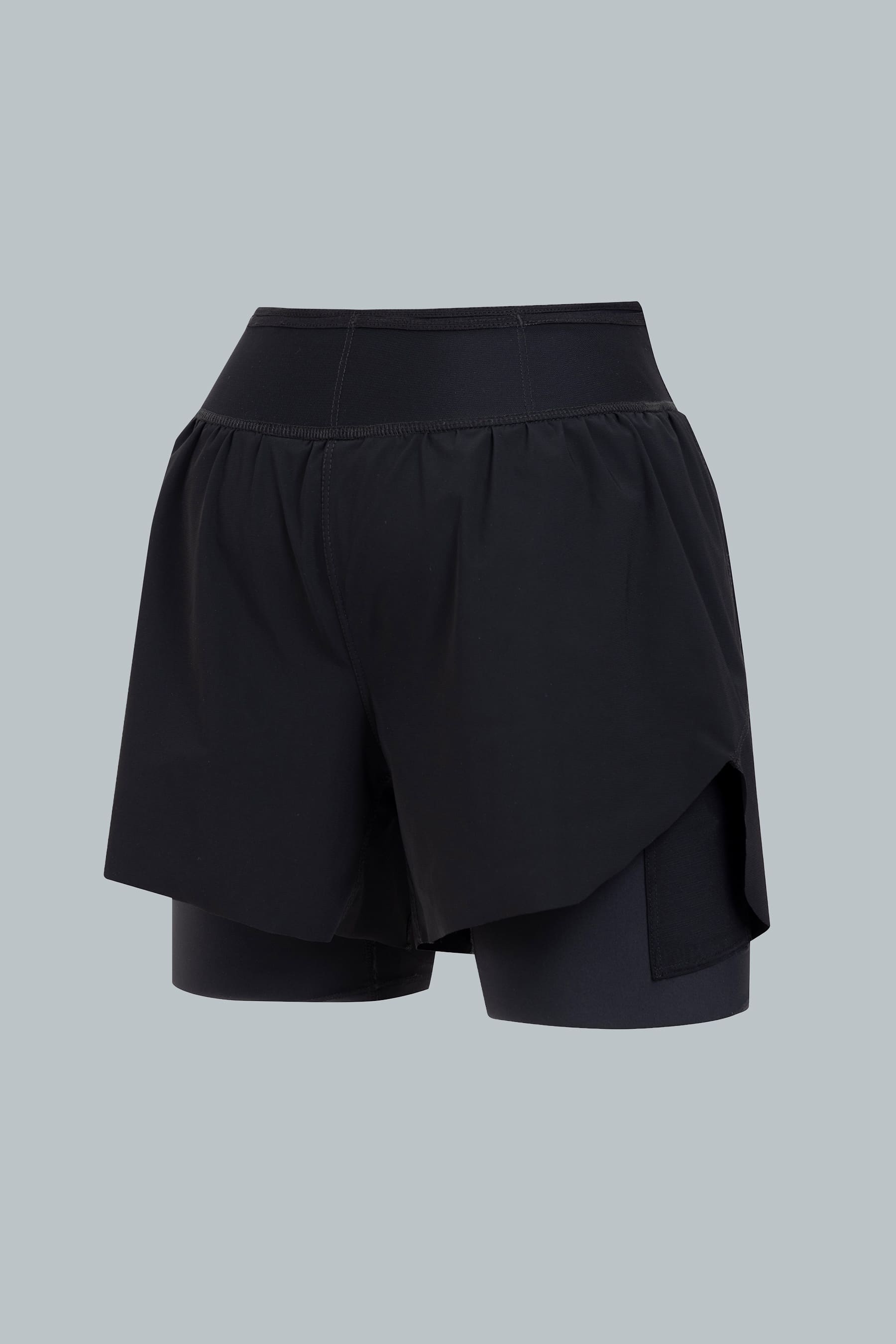 Short deportivo negro para mujer Span vista posterior deportiva