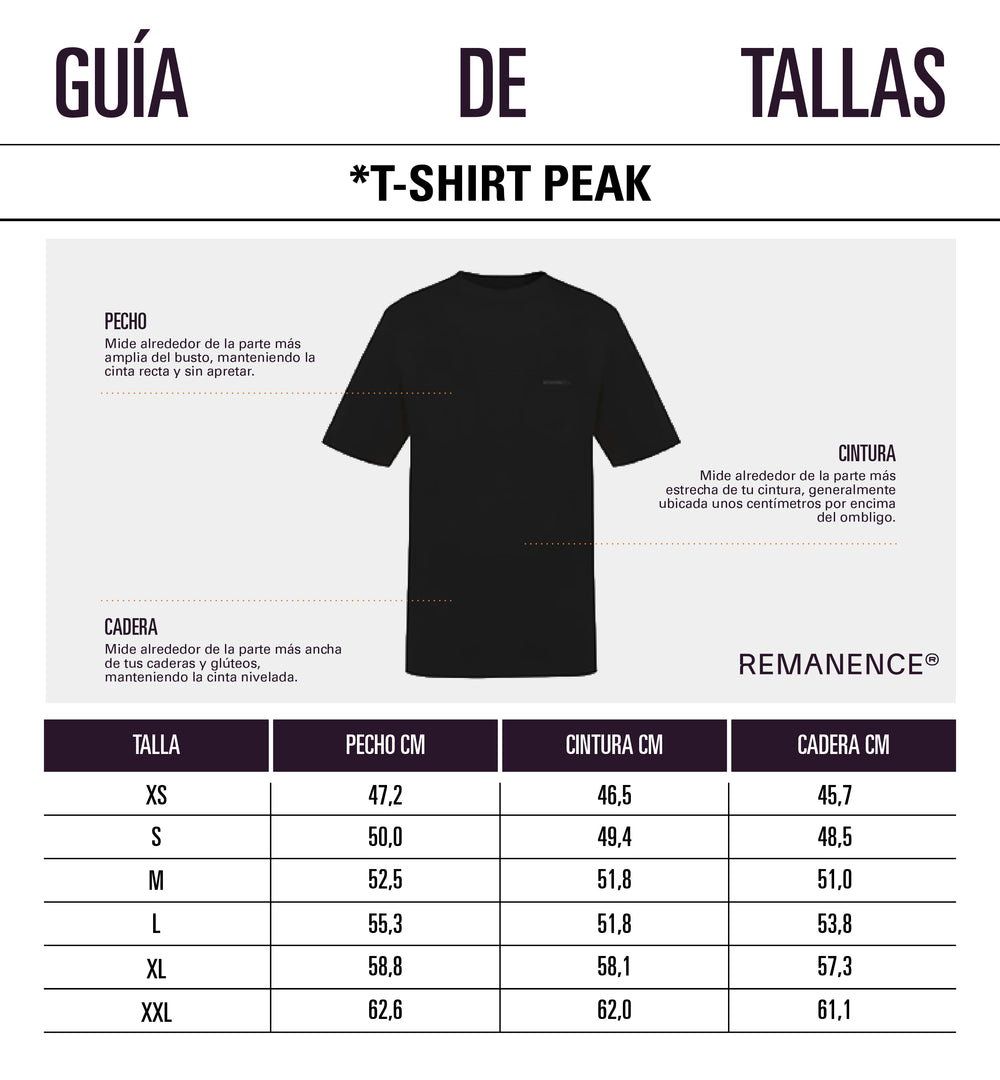 Tabla de medidas: Camisetas semi fitted para hombre