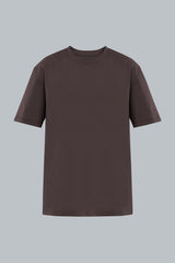 Camiseta café para hombre Cling relaxed fit vista frontal