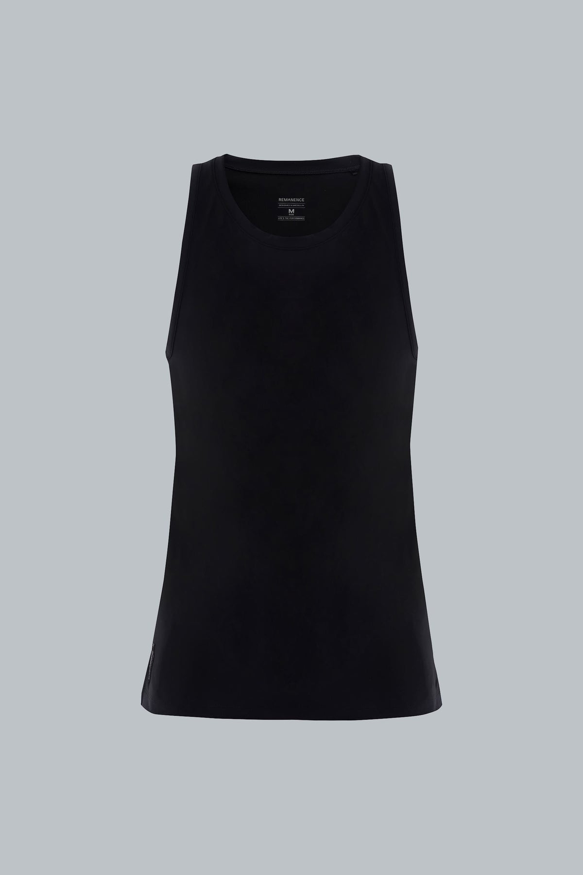 Camiseta negra sin manga para hombre slim fit Axis