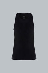 Camiseta negra sin manga para hombre Axis slim fit vista frontal