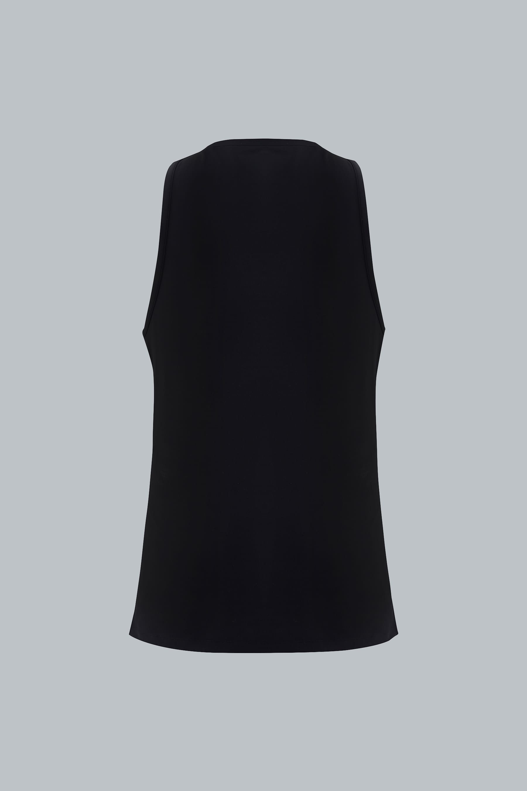 Camiseta negra sin manga para hombre Axis slim fit vista posterior