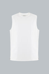 Camiseta blanca sin manga para hombre Cobalt vista frontal