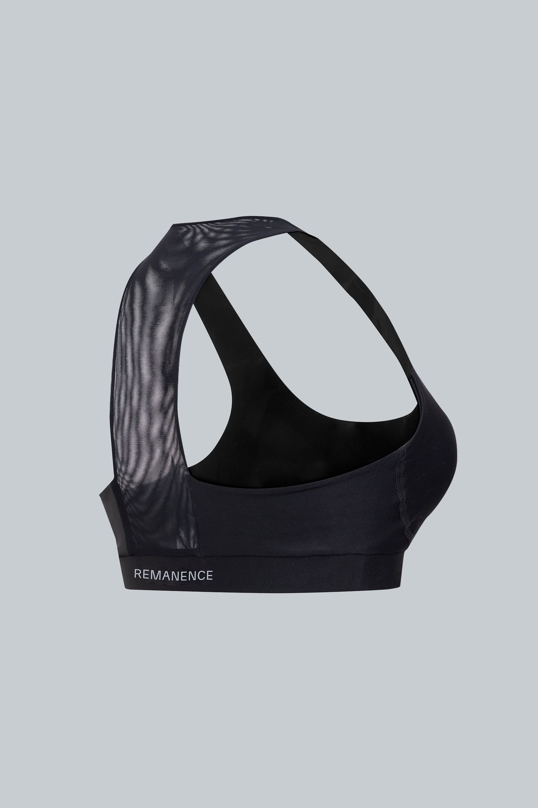 Top deportivo negro para mujer Motion vista lateral deportiva