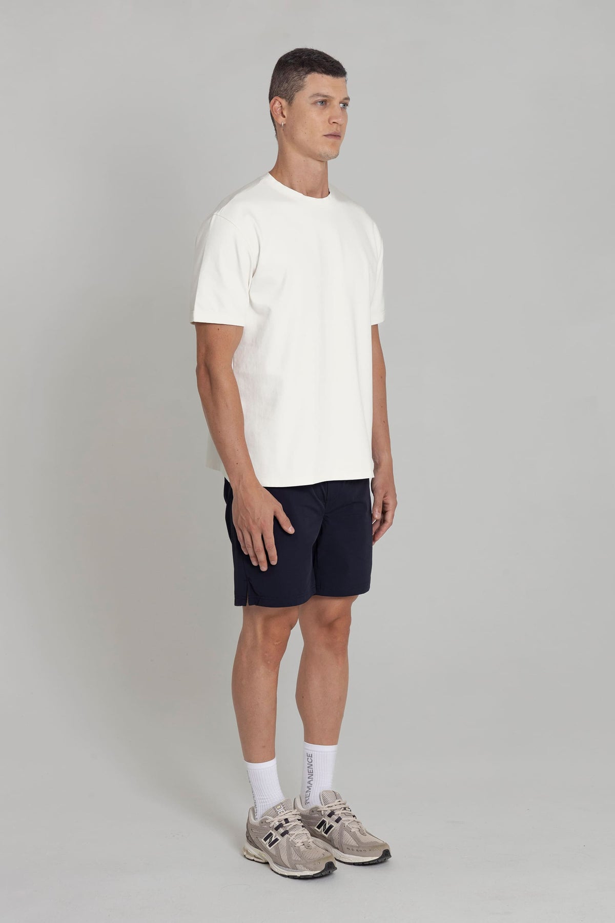 Camiseta blanca para hombre fit relajado Cling
