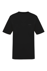 Camiseta hombre slim fit negra con ajuste semi entallado y cuello redondo