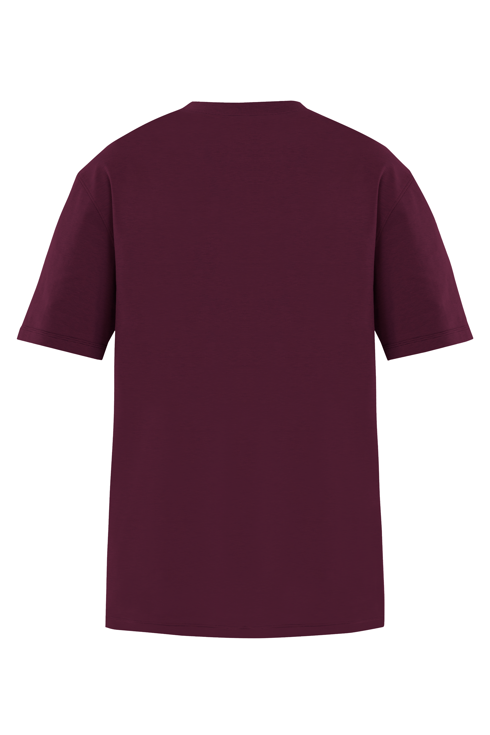 Camiseta color uva para hombre, vista trasera extendida.