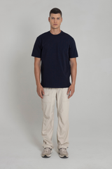 Camiseta azul para hombre fit relajado Cling